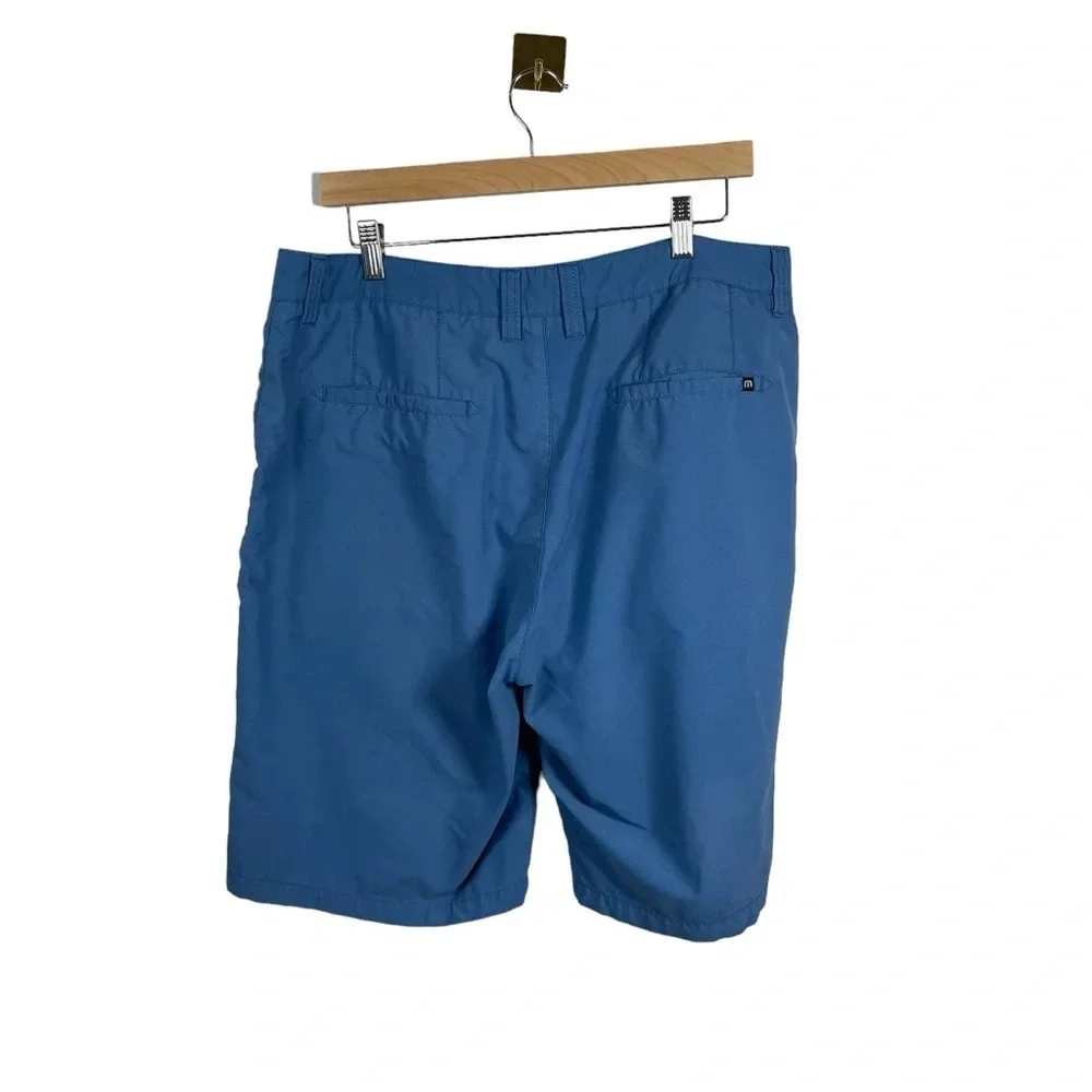 TravisMathew Mens Blue Performance Golf Shorts Stretch Quick Dry Size 36